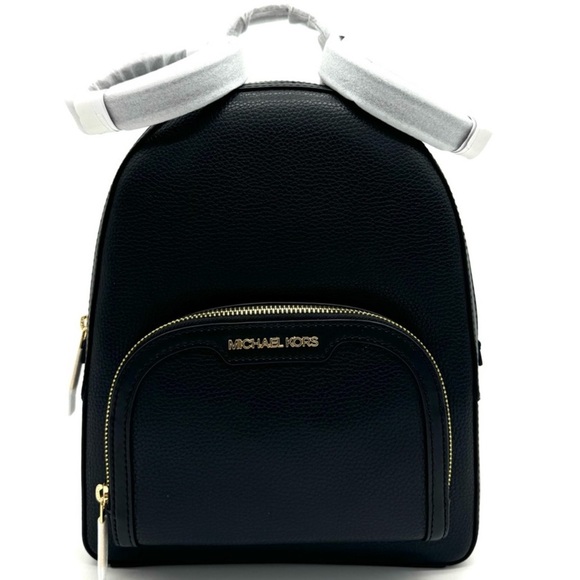 Michael Kors Medium Jaycee Backpack Black/Gold - Picture 1 of 12